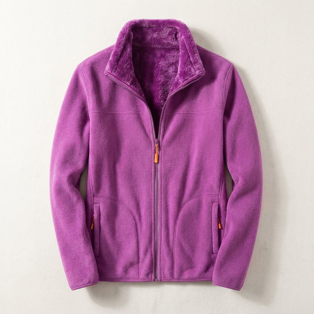 Women’s Zip-Front Jacket – Stand Collar Design with Side Pockets