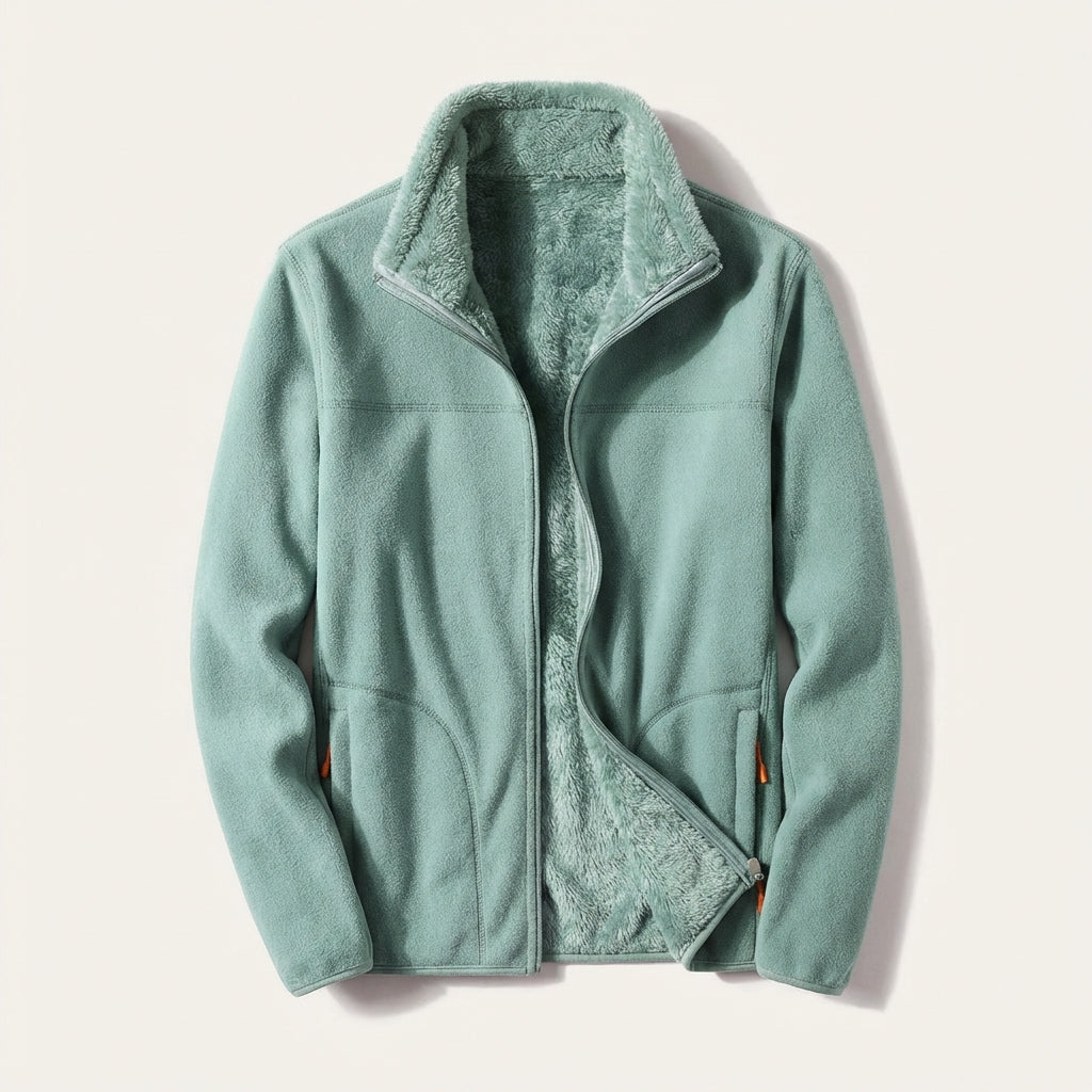 Women’s Zip-Front Jacket – Stand Collar Design with Side Pockets