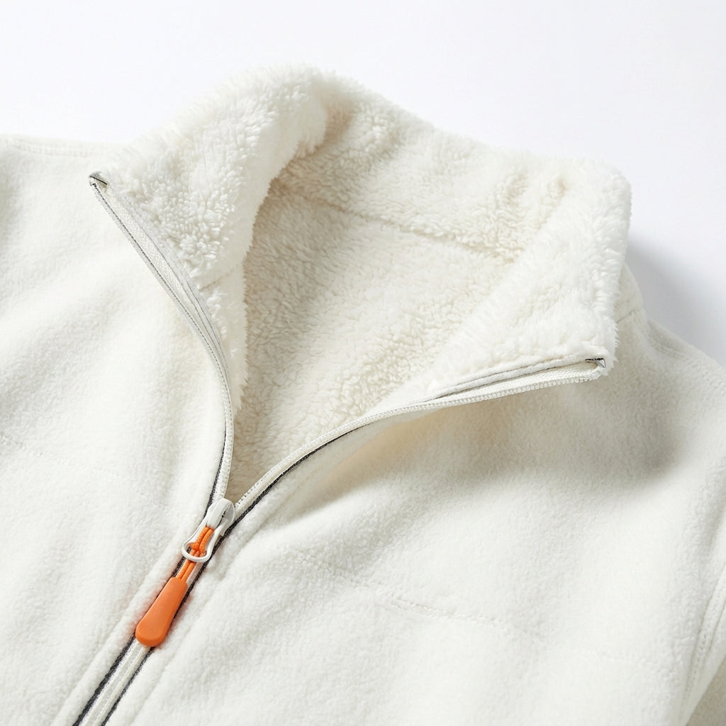 Women’s Zip-Front Jacket – Stand Collar Design with Side Pockets