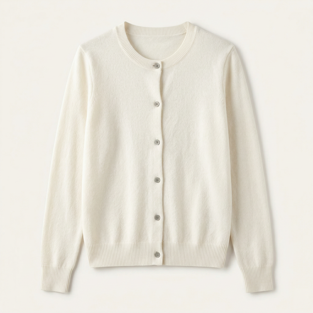 Women’s Button Front Knit Cardigan – Long Sleeve Crew Neck Sweater