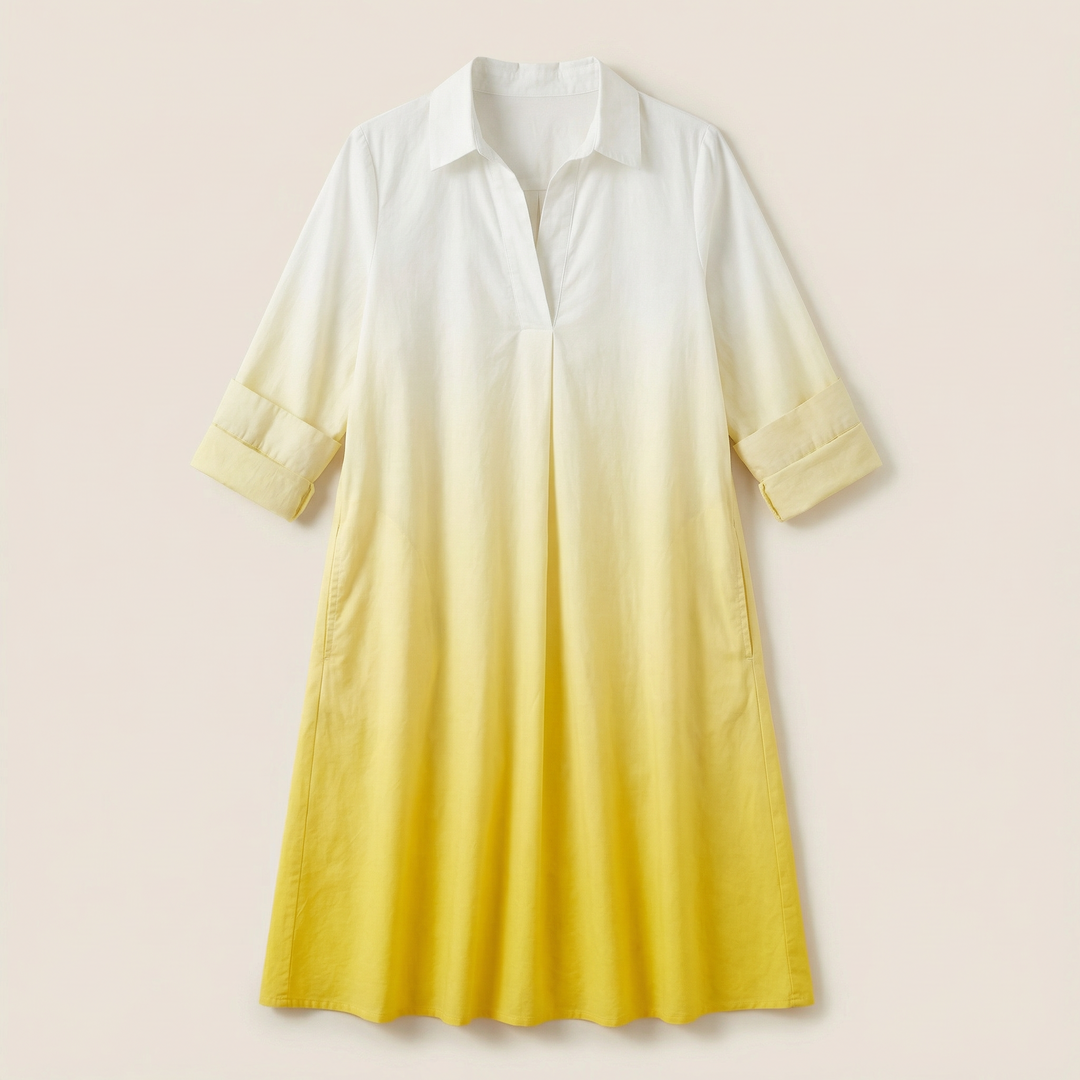 Women’s Floral Print Shirt Dress – Long Sleeve Button-Down Casual Midi Dress