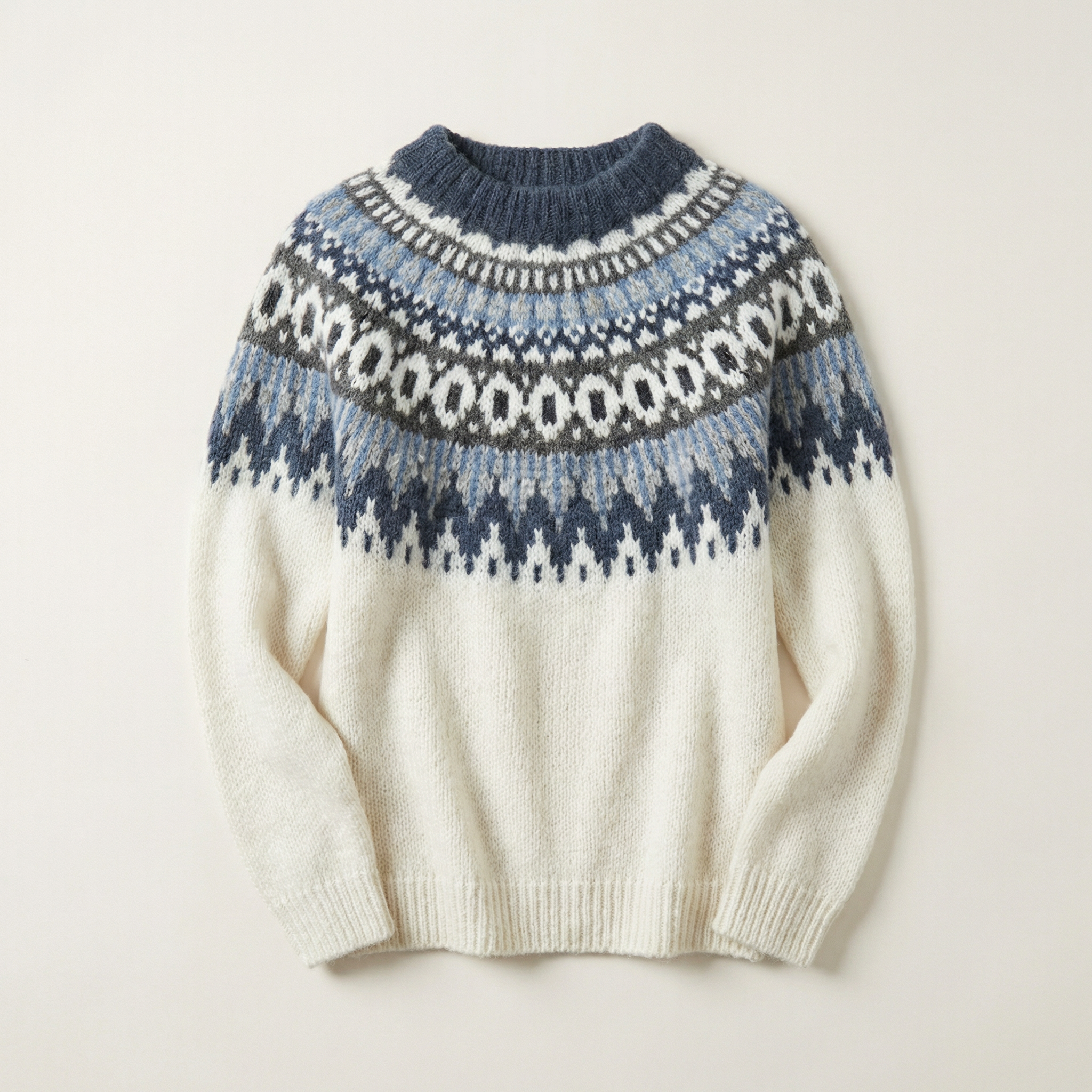 Women’s Knit Sweater – Crew Neck Patterned Design