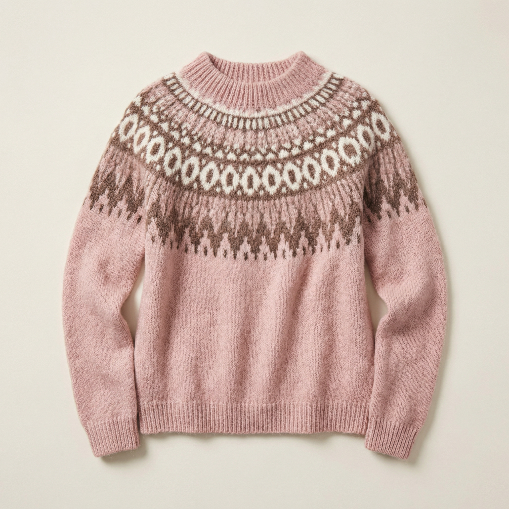 Women’s Knit Sweater – Crew Neck Patterned Design