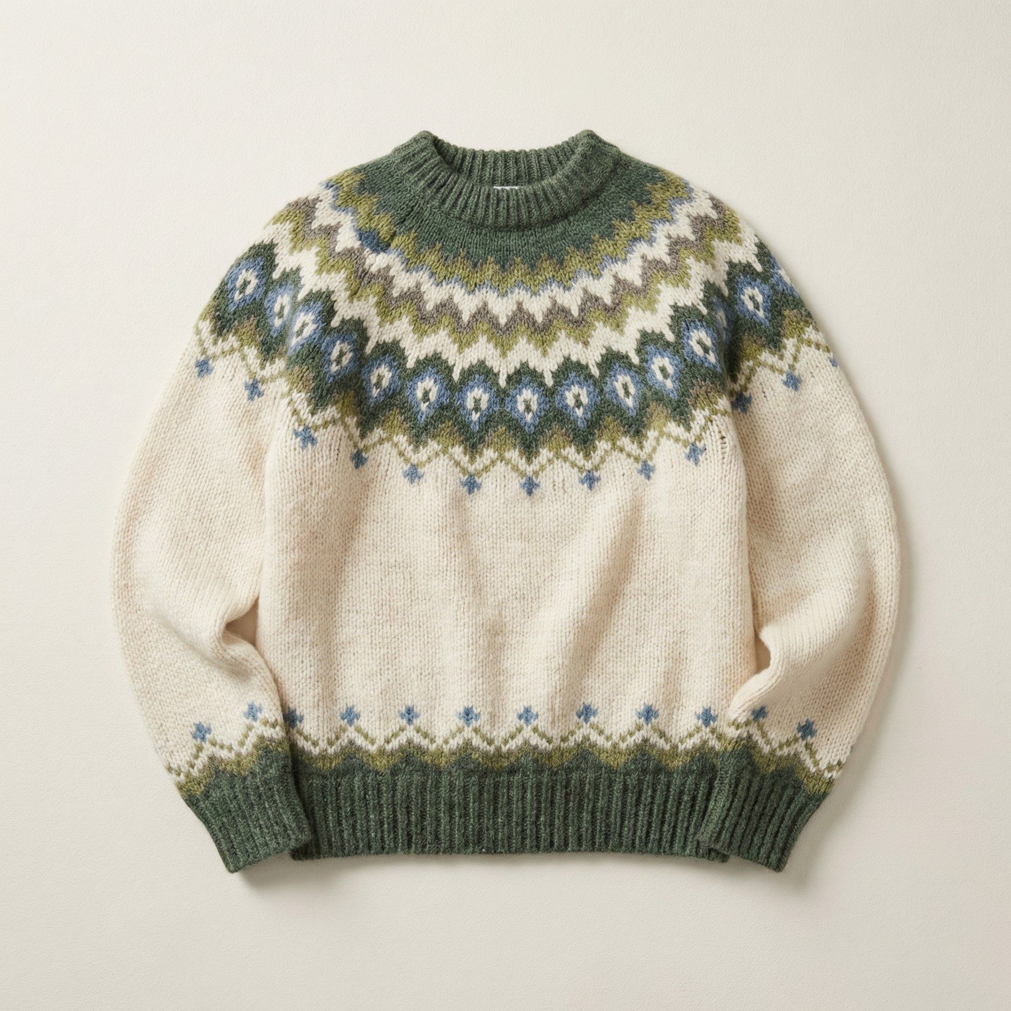 Women’s Knit Sweater – Crew Neck Patterned Design