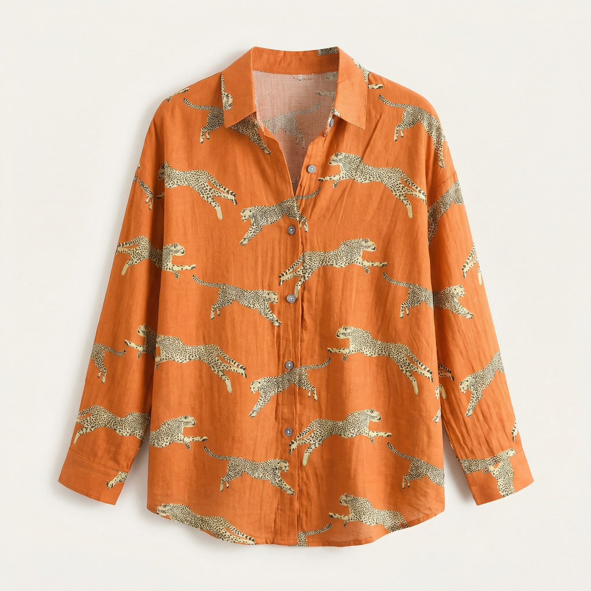 Women’s Long Sleeve Printed Shirt – Button Front Design
