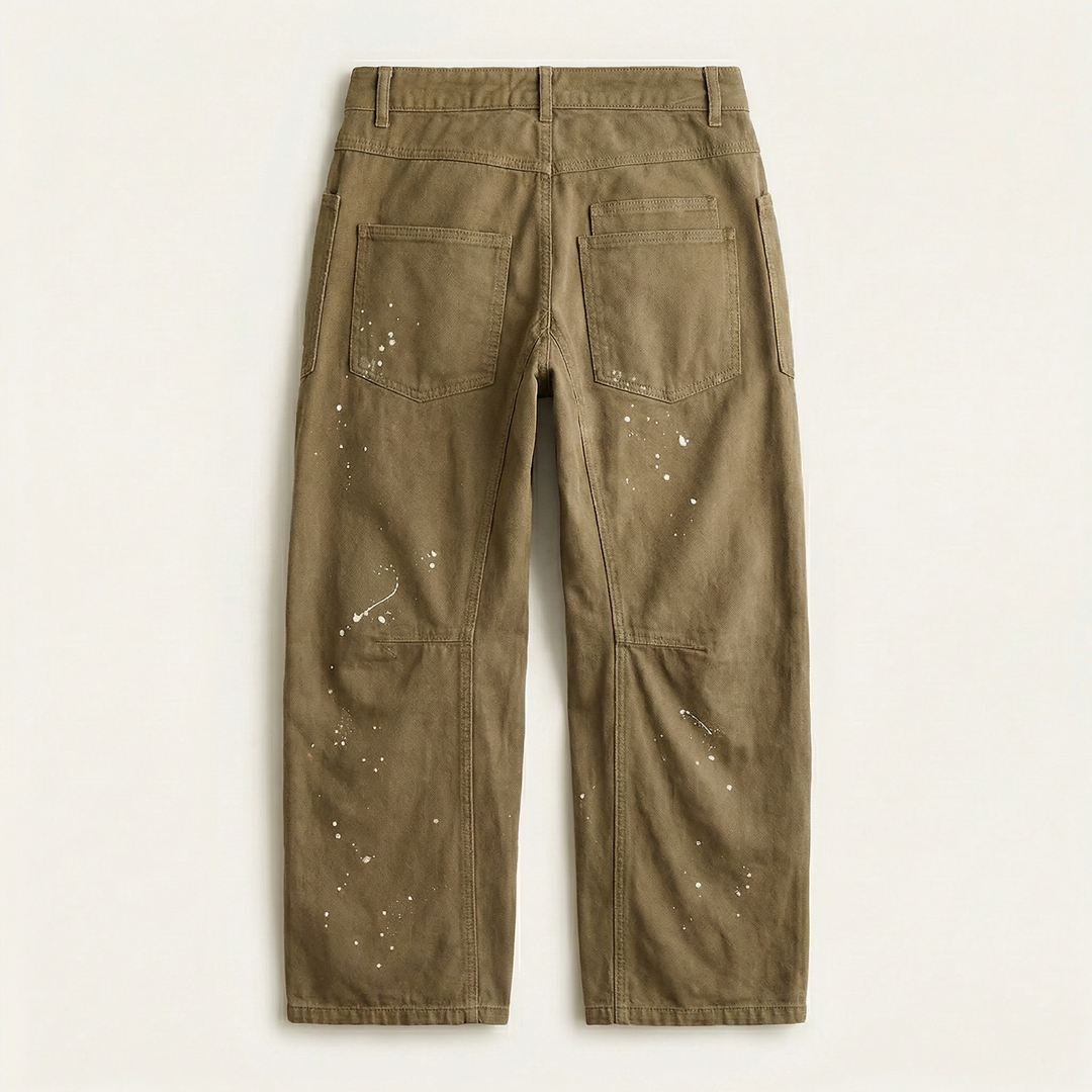 Women’s Patchwork Drawstring Pants – Casual Wide Leg Utility Trousers