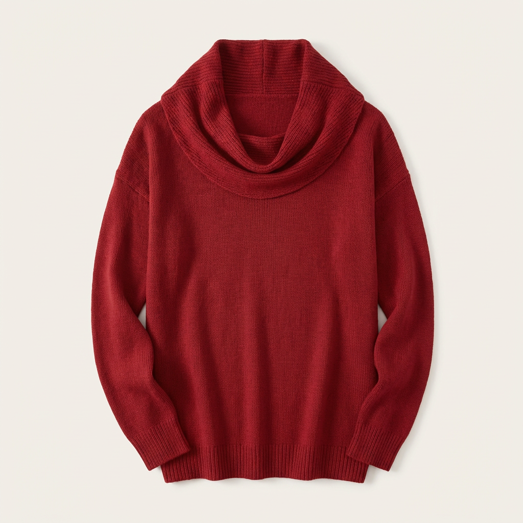 Women’s Long Sleeve Sweater – Cowl Neck, Pullover Style