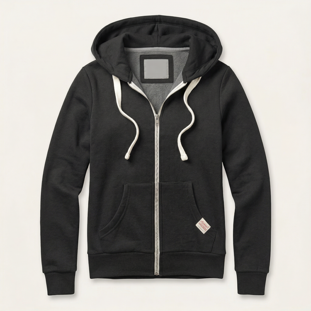 Women’s Hooded Sweatshirt – Zip-Front Design with Kangaroo Pocket