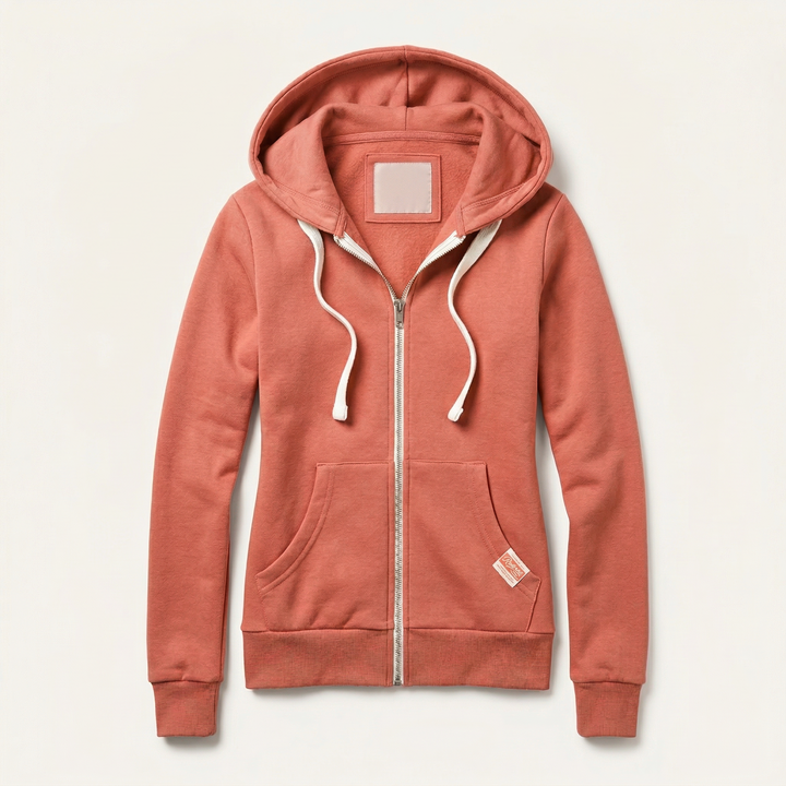Women’s Hooded Sweatshirt – Zip-Front Design with Kangaroo Pocket