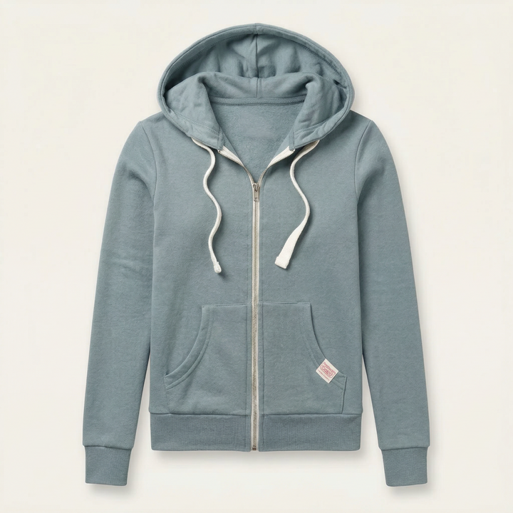 Women’s Hooded Sweatshirt – Zip-Front Design with Kangaroo Pocket