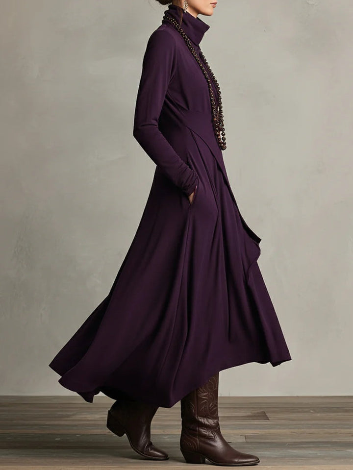 High neck layered maxi dress for women