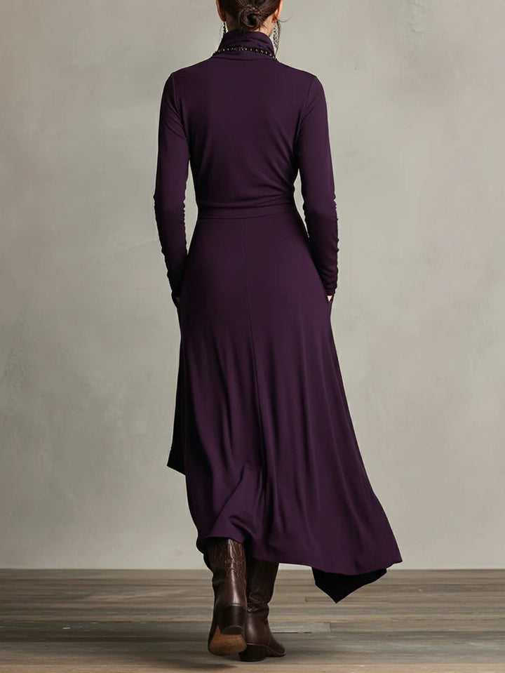 High neck layered maxi dress for women