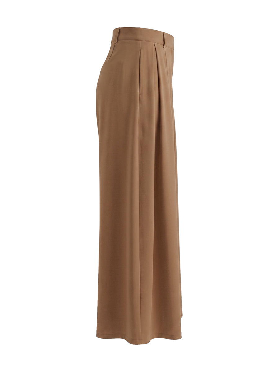 Pleated wide leg pants high waisted relaxed fit for women