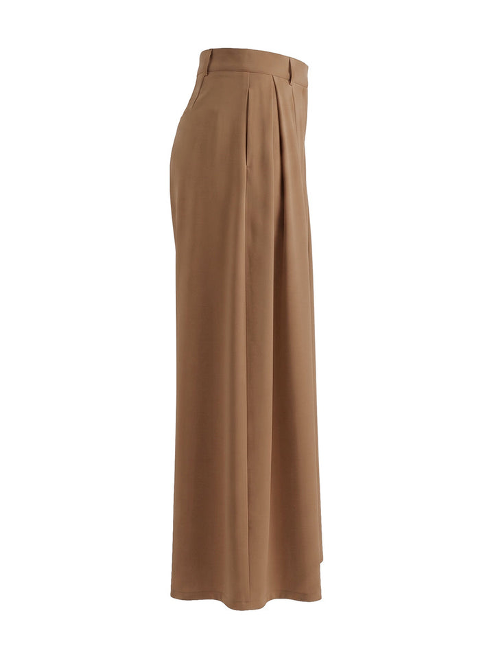 Pleated wide leg pants high waisted relaxed fit for women