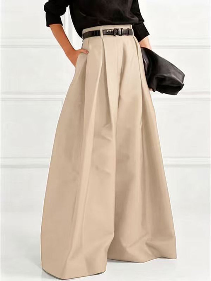 Pleated wide leg pants high waisted relaxed fit for women