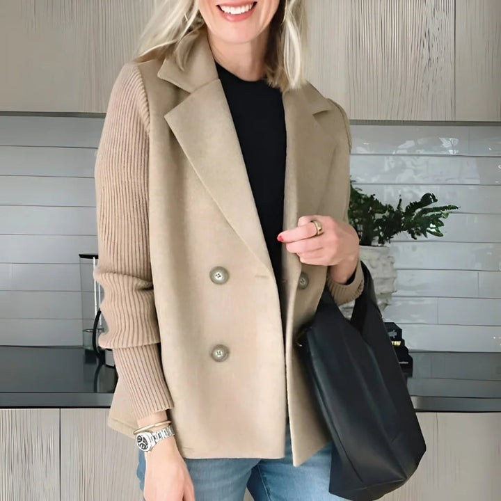 Sweater blazer double-breasted knit sleeves for women