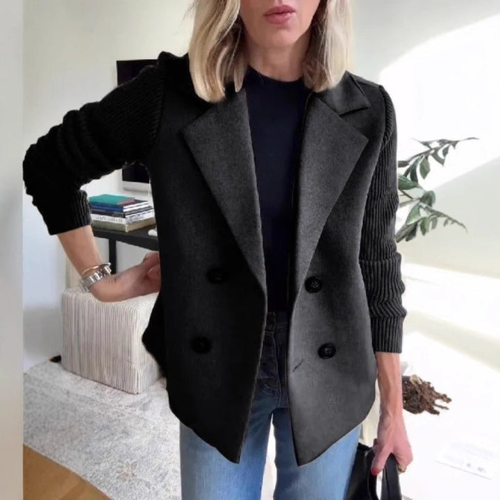 Sweater blazer double-breasted knit sleeves for women