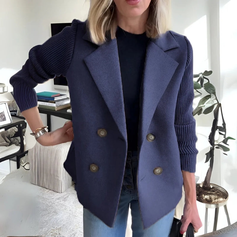 Sweater blazer double-breasted knit sleeves for women
