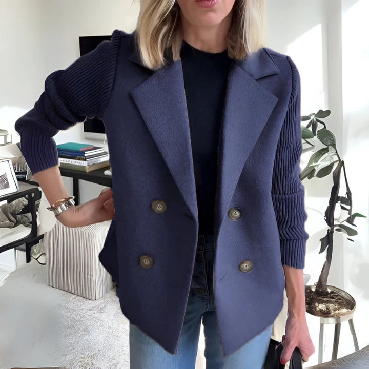 Sweater blazer double-breasted knit sleeves for women