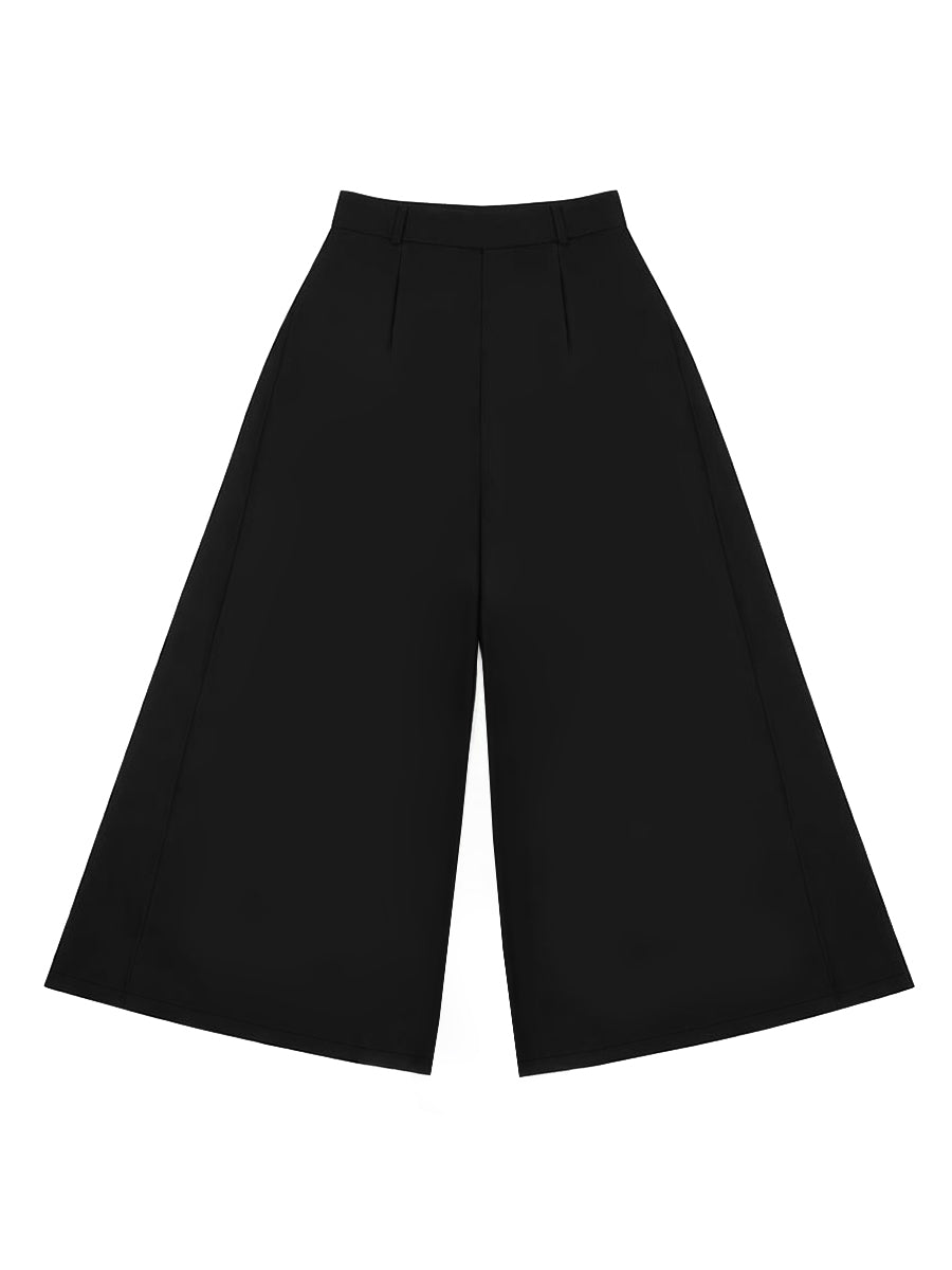 Pleated wide leg pants high waisted relaxed fit for women
