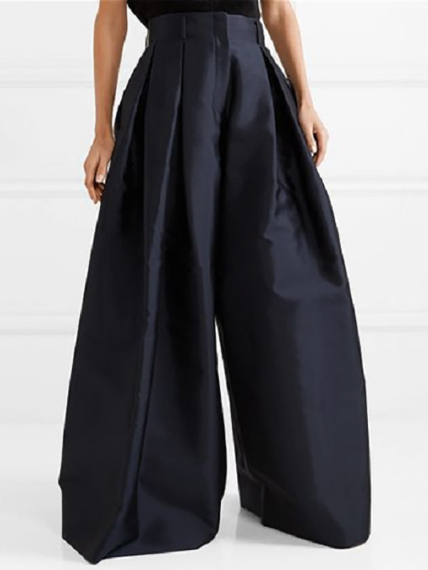 Pleated wide leg pants high waisted relaxed fit for women