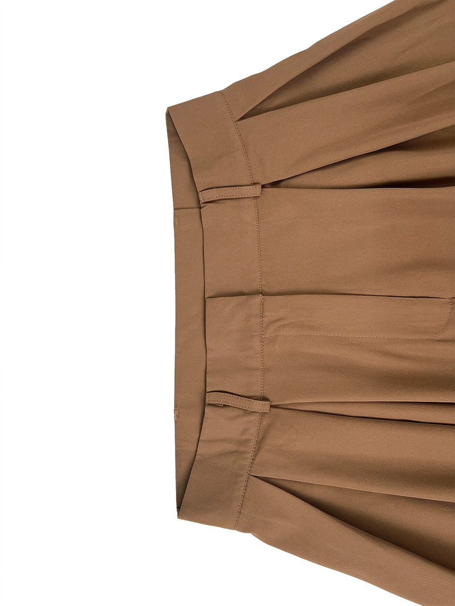 Pleated wide leg pants high waisted relaxed fit for women
