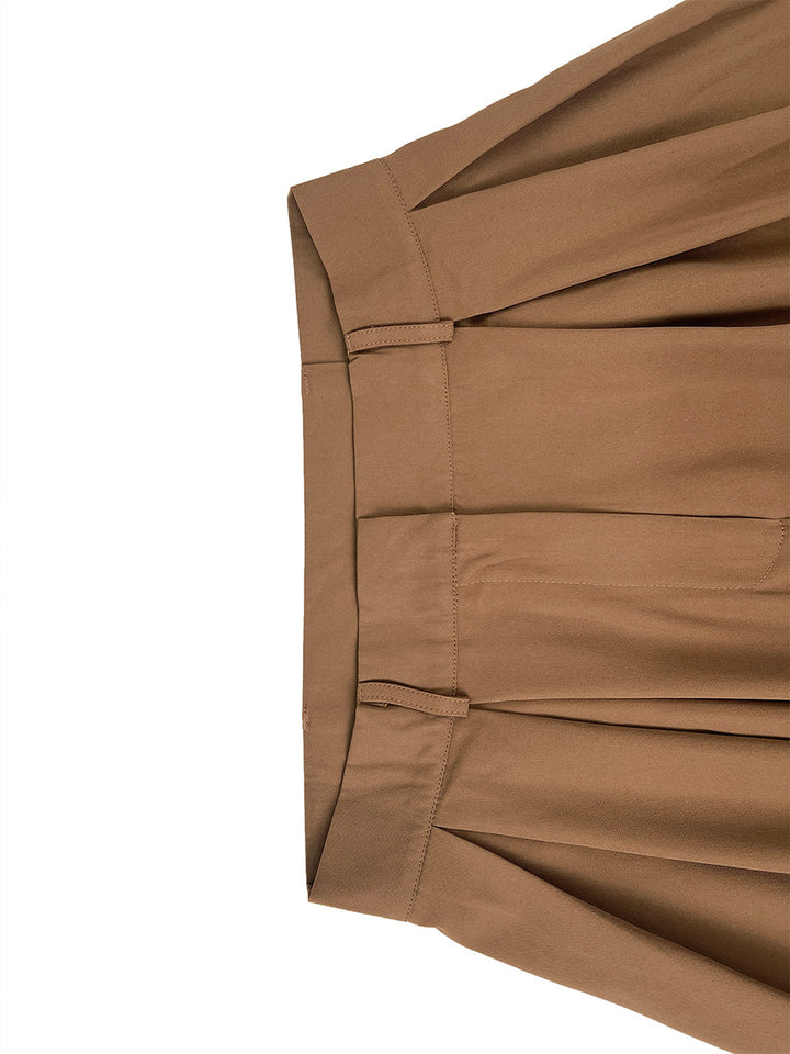 Pleated wide leg pants high waisted relaxed fit for women