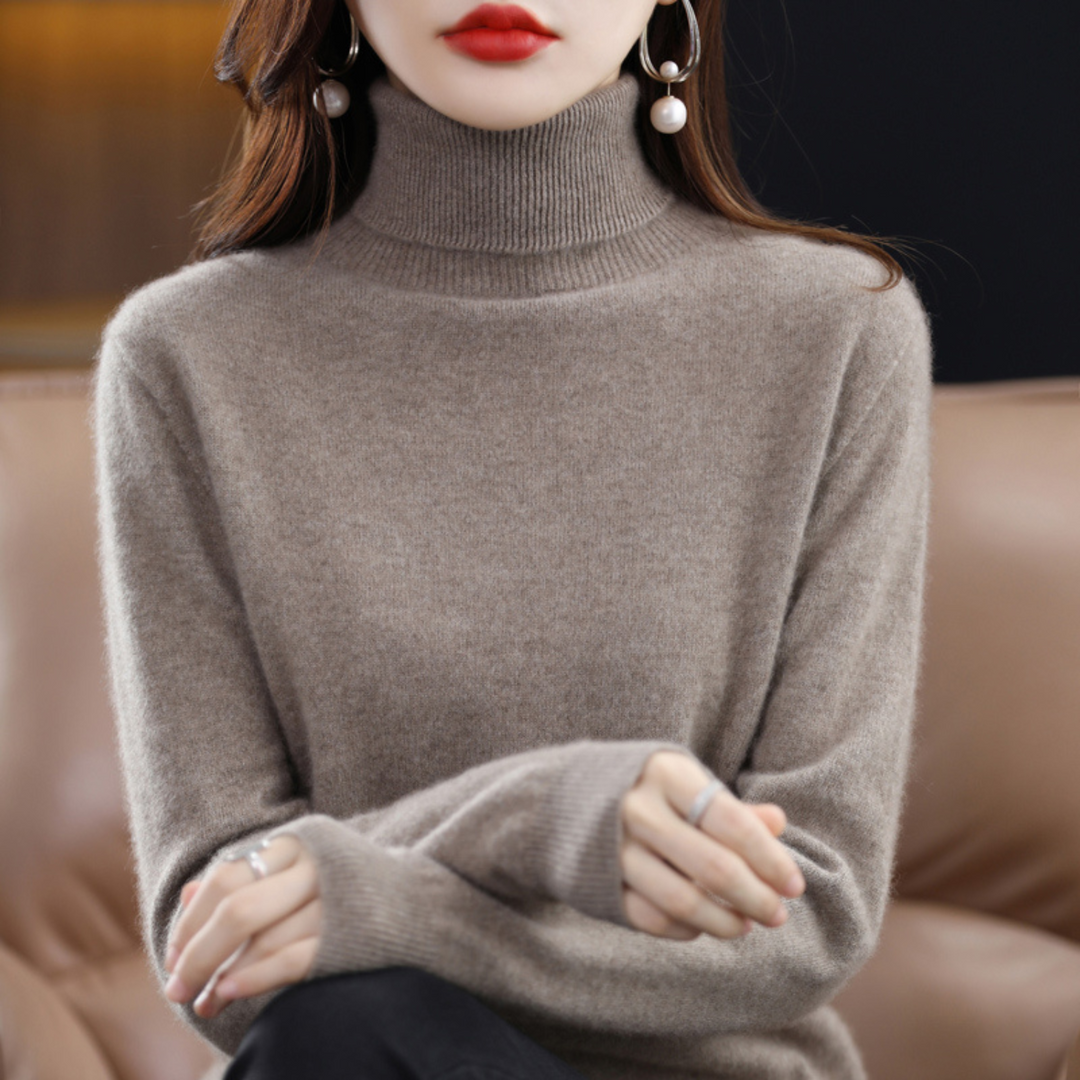Emmie Turtleneck Sweater in Cashmere for Women – Premium Soft Knit Offering Warmth and Light Comfort