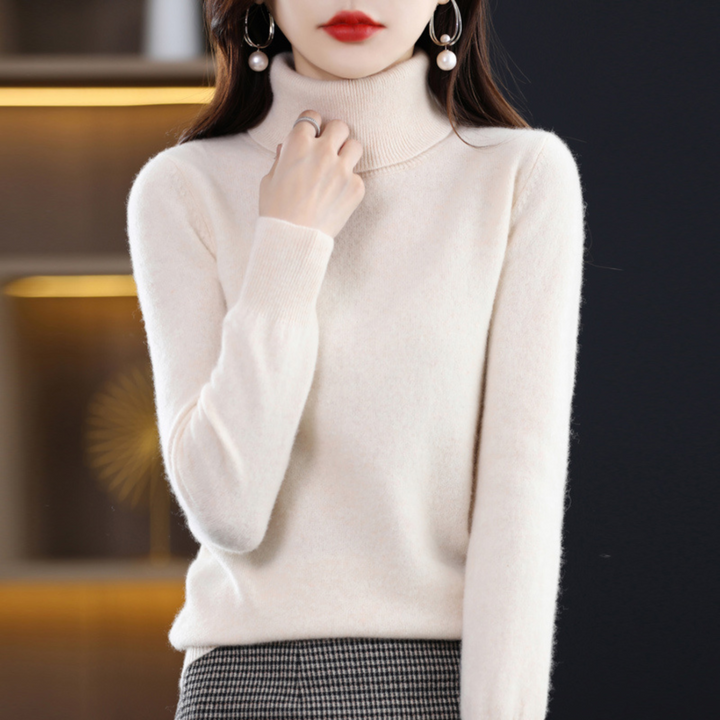 Emmie Turtleneck Sweater in Cashmere for Women – Premium Soft Knit Offering Warmth and Light Comfort