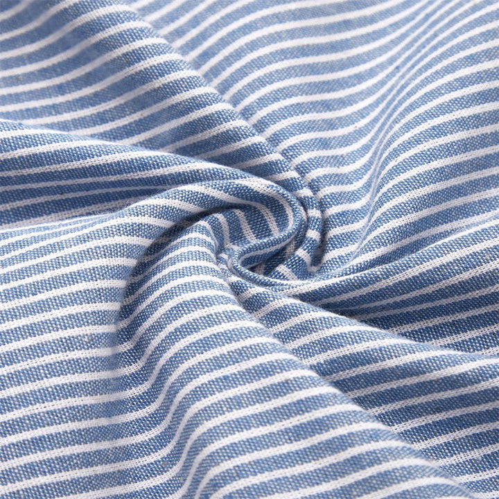 Striped midi dress with 3/4 sleeves for women