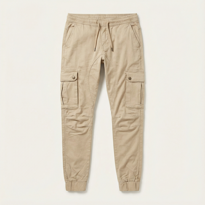 Men’s Cargo Jogger Pants – Cuffed Ankles, Side Pockets