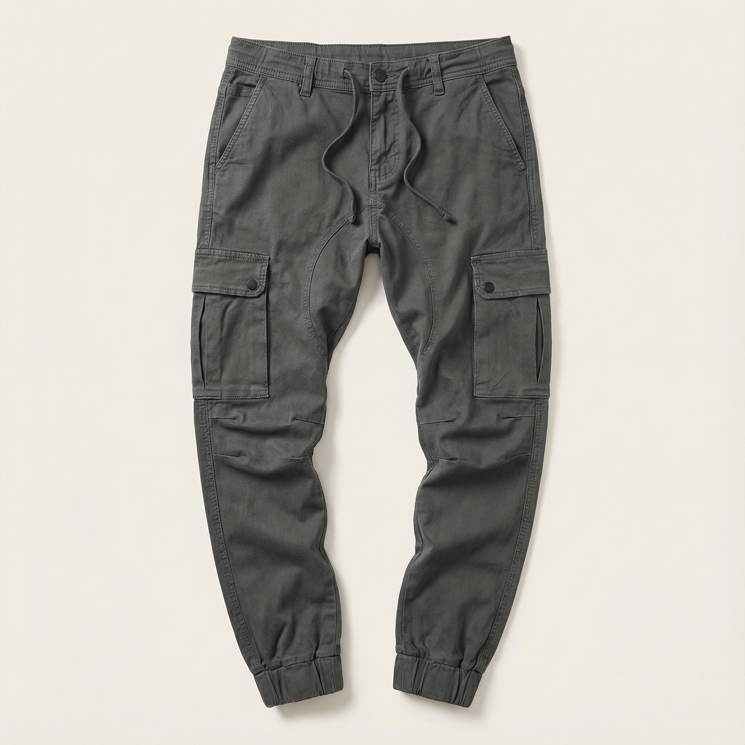 Men’s Cargo Jogger Pants – Cuffed Ankles, Side Pockets