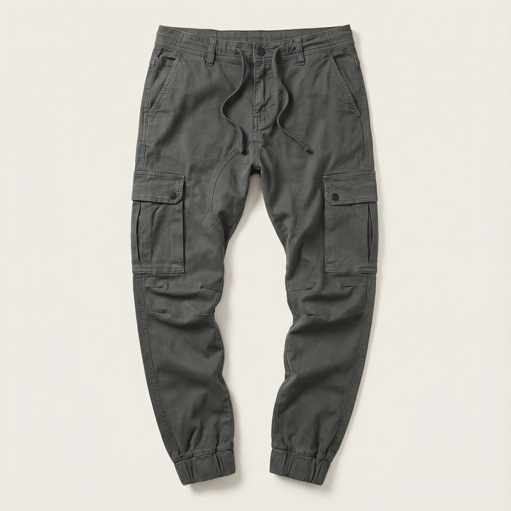 Men’s Cargo Jogger Pants – Cuffed Ankles, Side Pockets