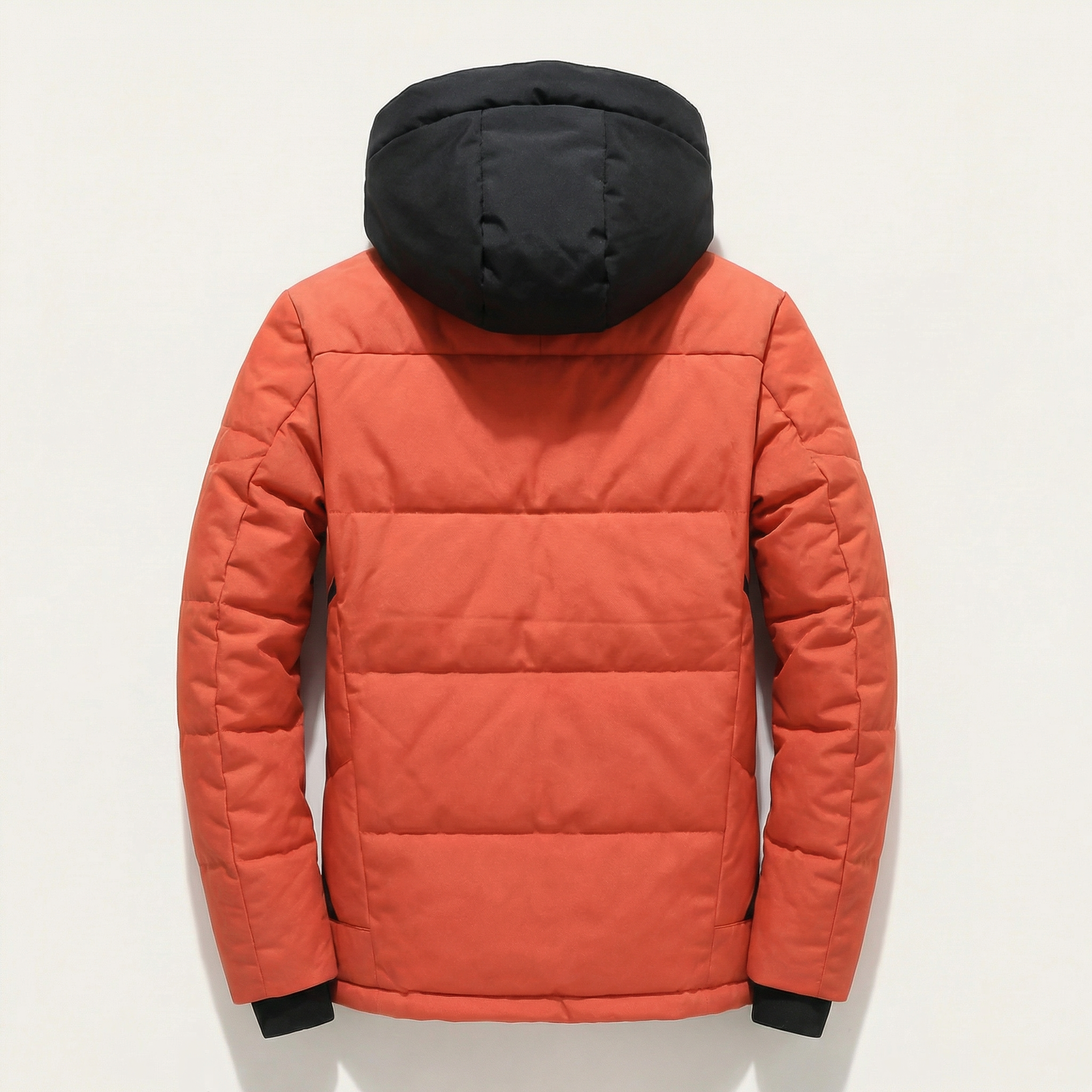 Men’s Hooded Puffer Jacket – Zipper Closure Design