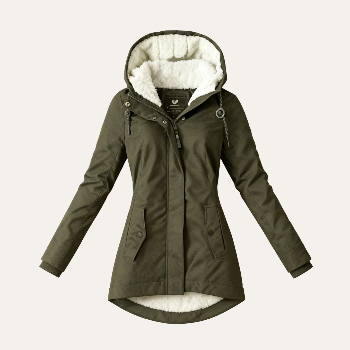 Women’s Hooded Jacket – Zip Closure, Long Sleeve, Front Pockets