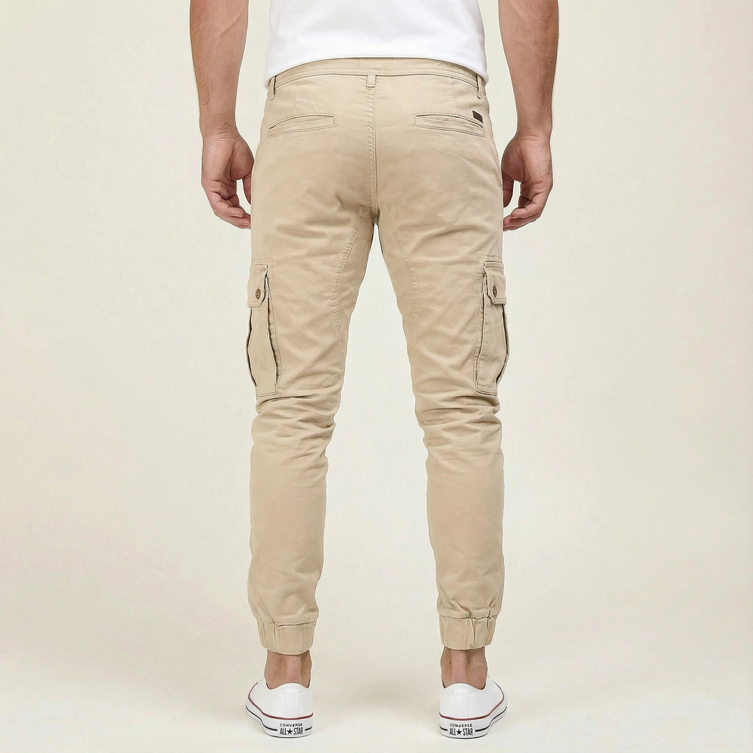 Men’s Cargo Jogger Pants – Cuffed Ankles, Side Pockets