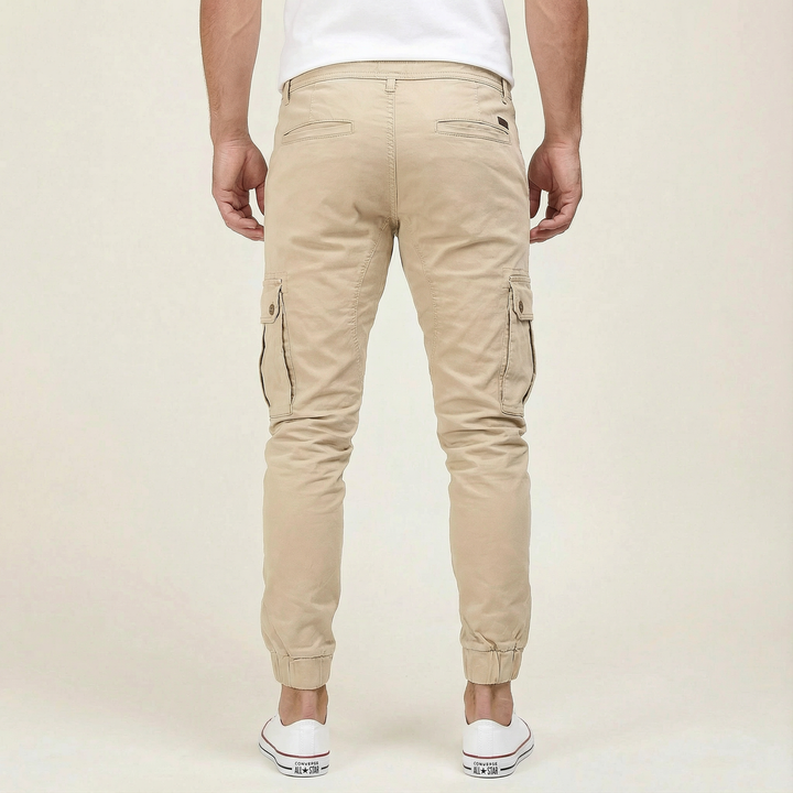 Men’s Cargo Jogger Pants – Cuffed Ankles, Side Pockets