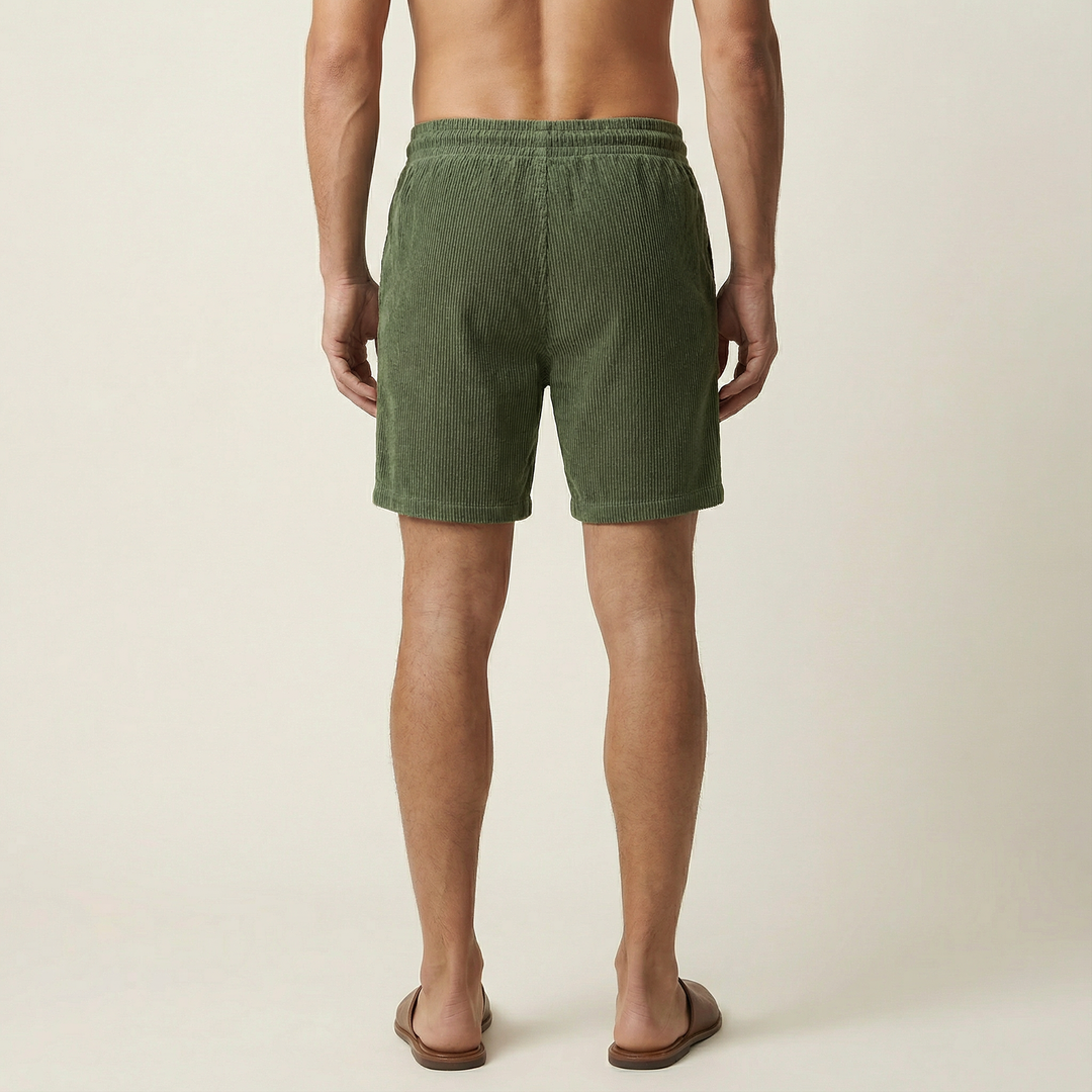 Men’s Short-Length Summer Shorts – Drawstring Waist, Side Pockets