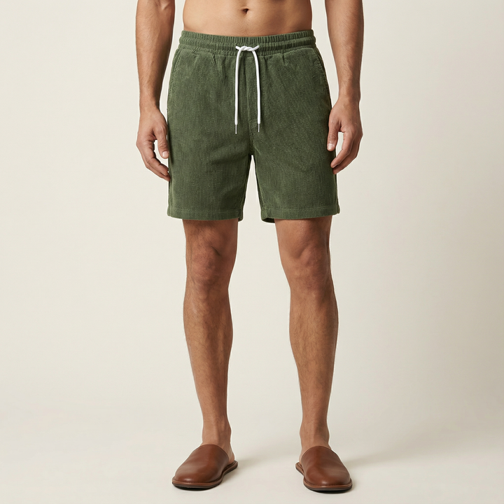 Men’s Short-Length Summer Shorts – Drawstring Waist, Side Pockets