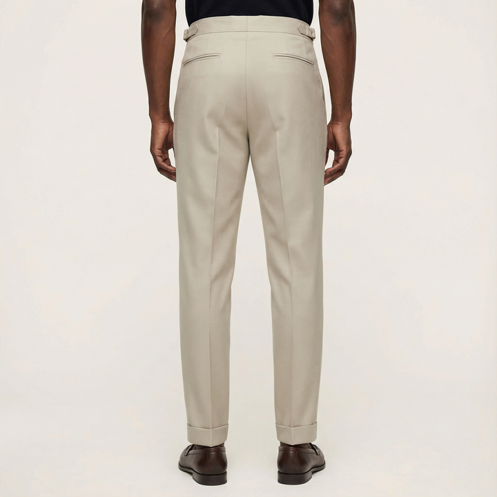 Men’s Pleated Trousers – Straight Leg, Ankle-Length Design
