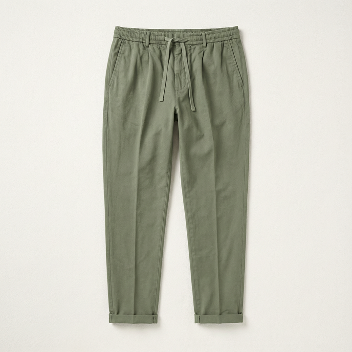 Men’s Ankle-Length Pants – Slim Cut, Cuffed Hem