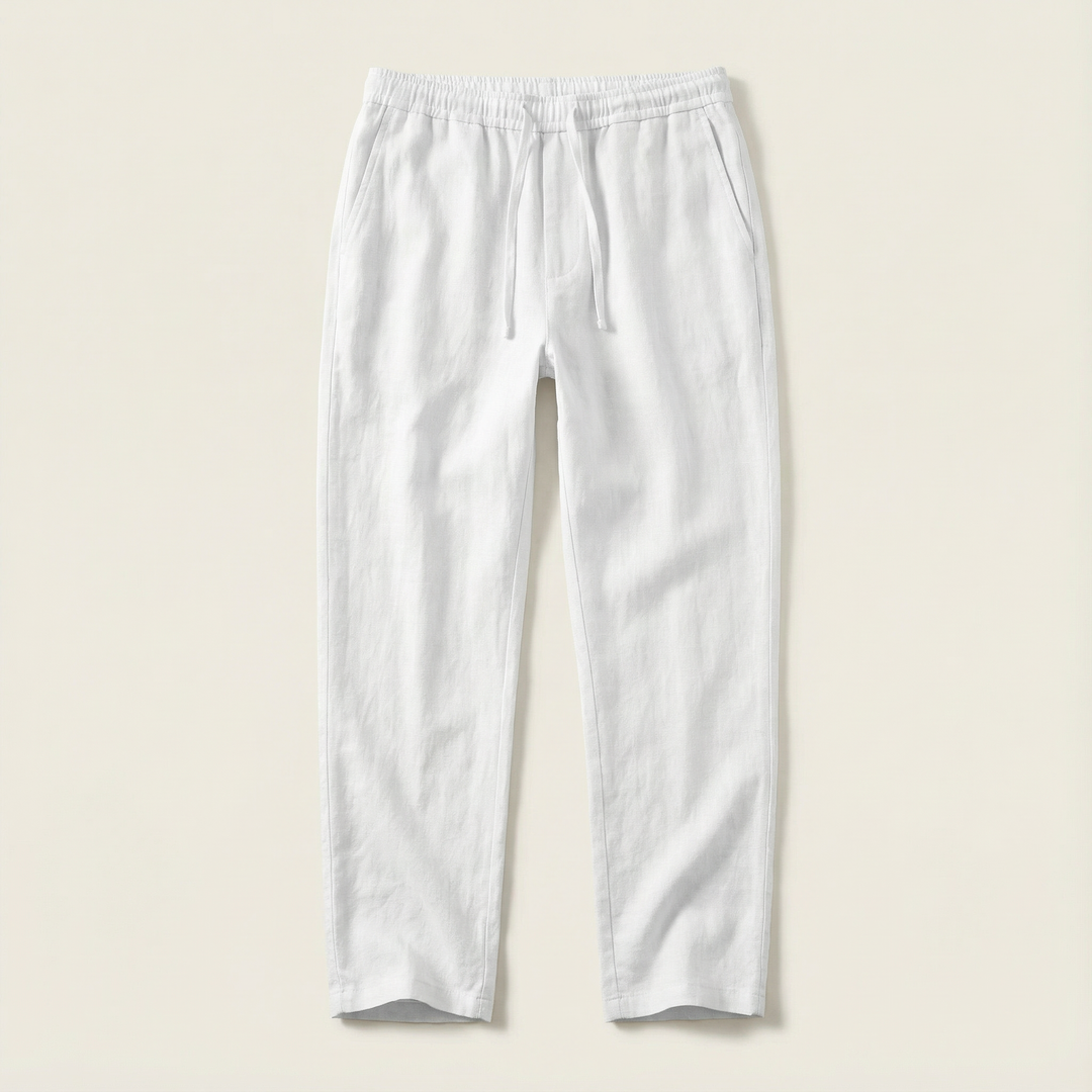 Men’s Casual Beach Pants – Drawstring Waist, Tapered Leg