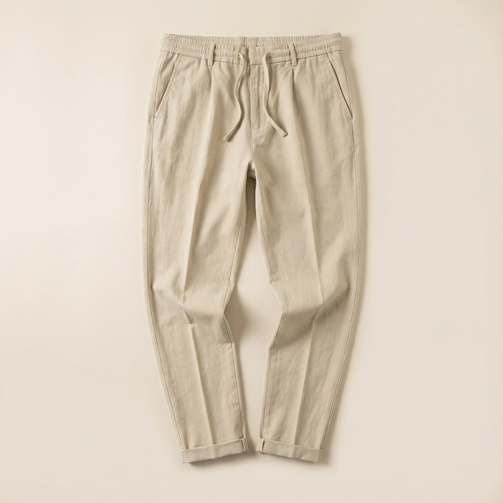 Men’s Casual Beach Pants – Drawstring Waist, Tapered Leg