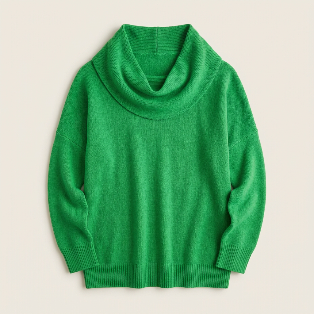 Women’s Long Sleeve Sweater – Cowl Neck, Pullover Style