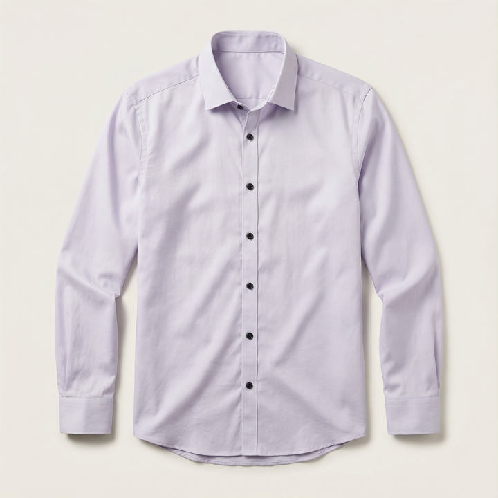 Men’s Long-Sleeve Button-Up Shirt – Collared Design, Slim Fit