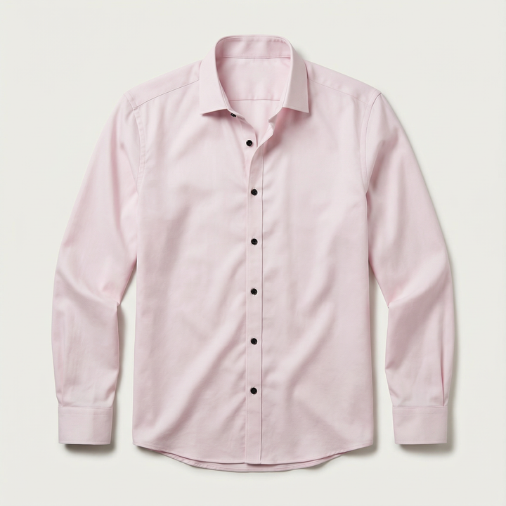 Men’s Long-Sleeve Button-Up Shirt – Collared Design, Slim Fit