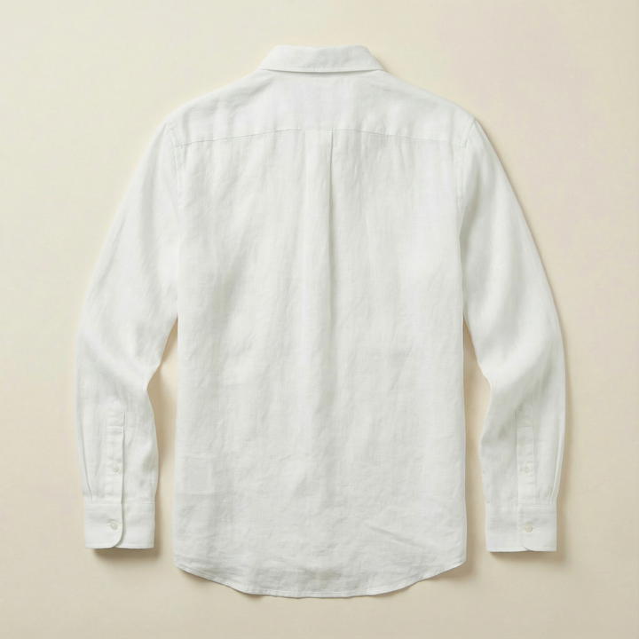 Men’s Long-Sleeve Shirt – Button-Front Closure, Solid Color