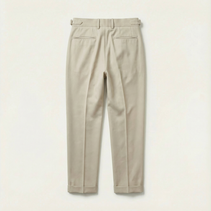 Men’s Pleated Trousers – Straight Leg, Ankle-Length Design