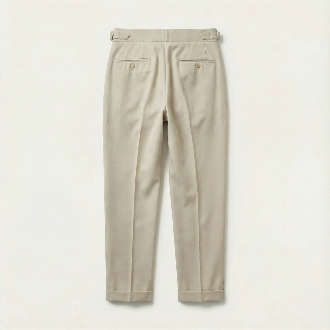 Men’s Pleated Trousers – Straight Leg, Ankle-Length Design