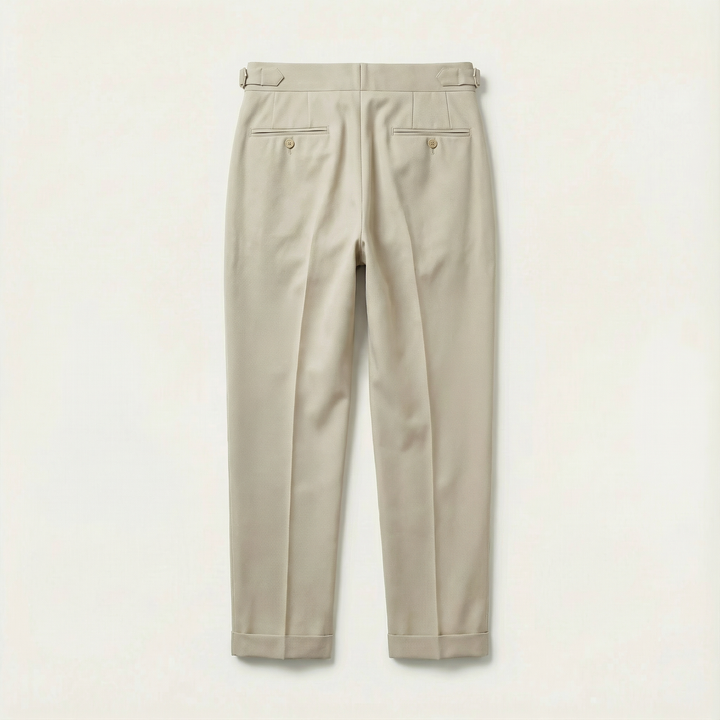 Men’s Pleated Trousers – Straight Leg, Ankle-Length Design